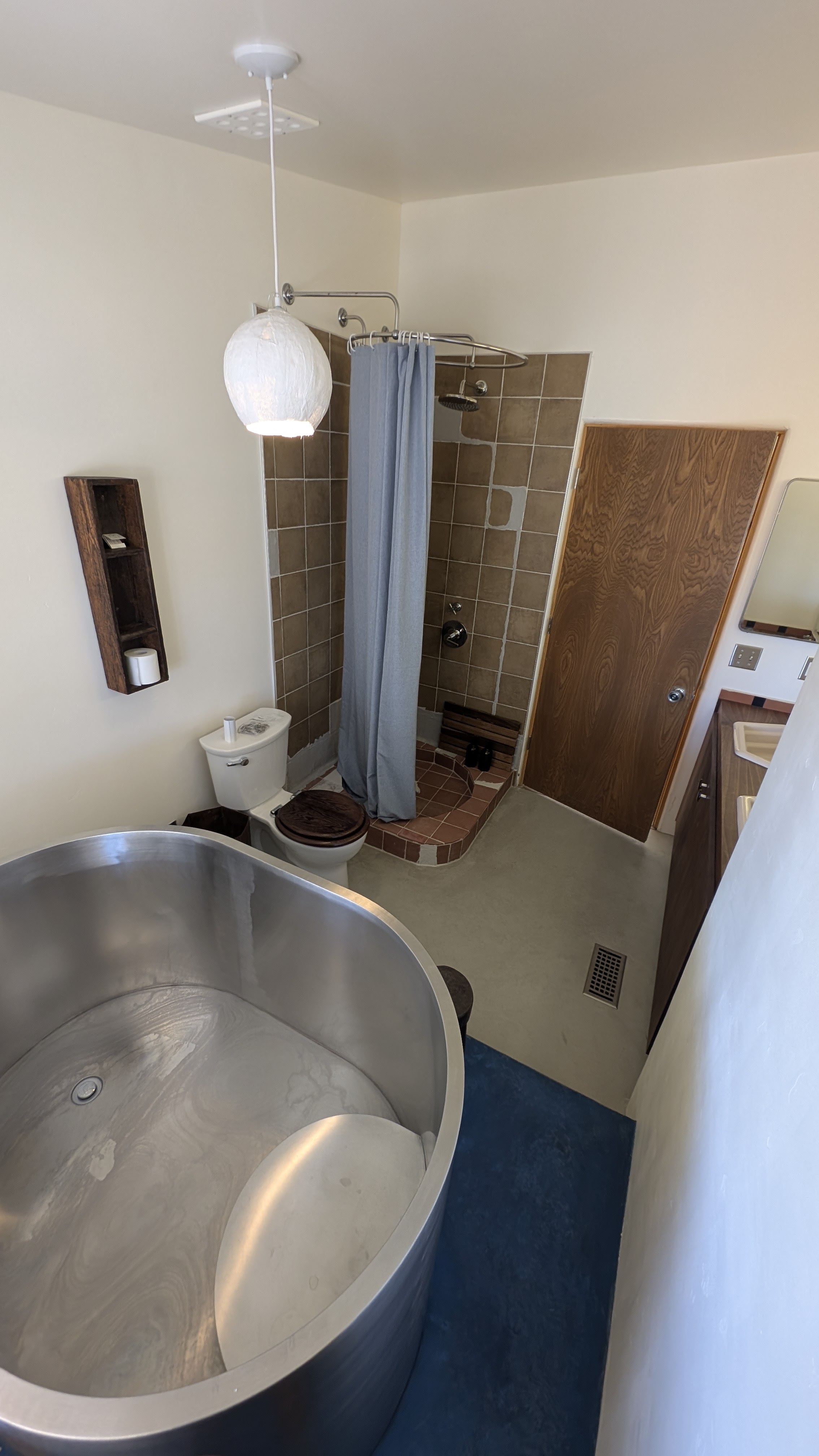 Initial wood framing for the custom bathroom vanity