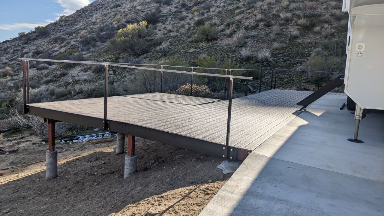 Steel framing and construction of the observation deck