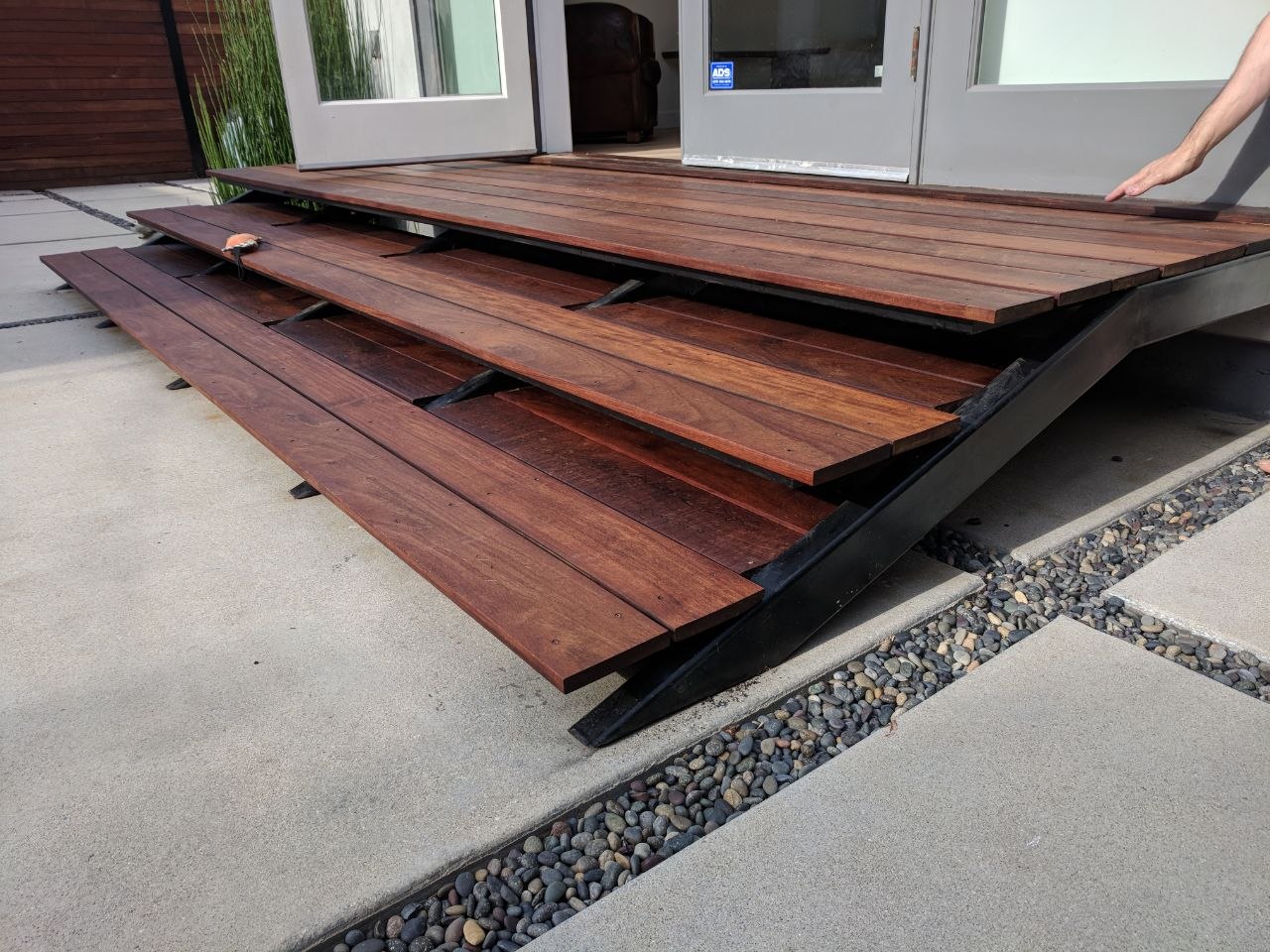 Brazilian hardwood siding installed on exterior walls