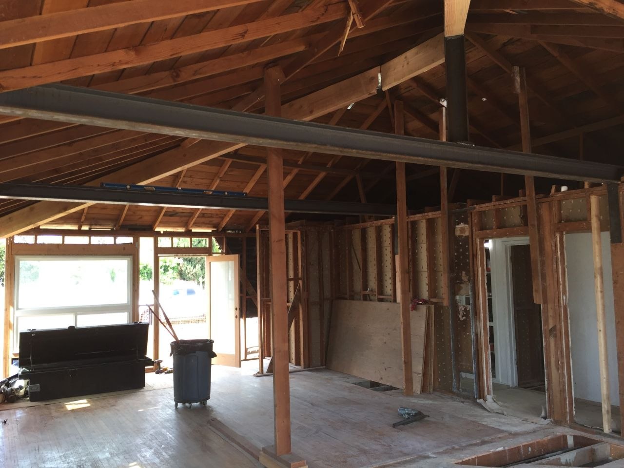 Structural steel beam framing phase