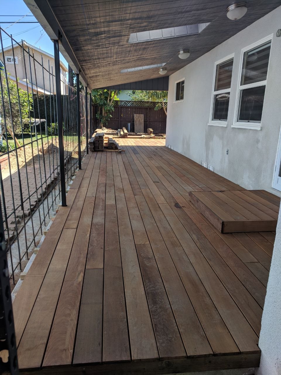 Wood deck framing and staging