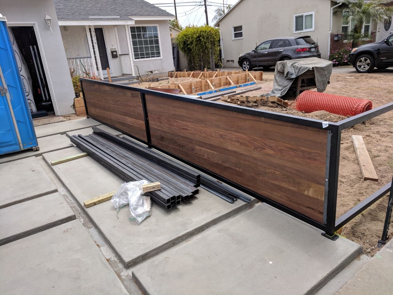 Concrete pouring and leveling for circular firepit pad