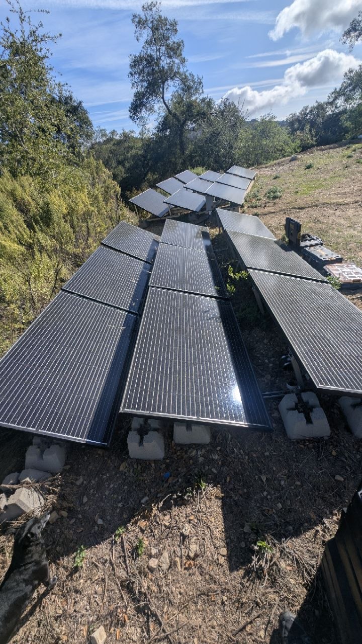The original failing 8.5KW solar array that was decommissioned and removed from the property